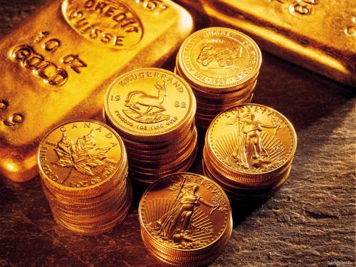 Столбики золотых монет